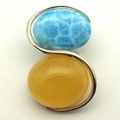 Colgante de Larimar y Ambar Colgante de Larimar y Ambar