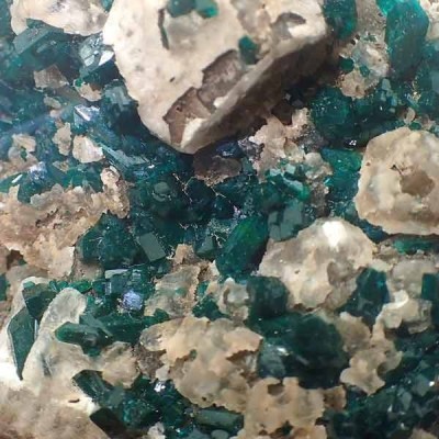 Minerales especiales de colección Dioptasa,Dolomita - Mi521 Minerales especiales de colección Dioptasa,Dolomita - Mi521