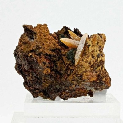 Wulfenita con Mimetita, Wulfenita con Mimetita Wulfenita con Mimetita, Wulfenita con Mimetita