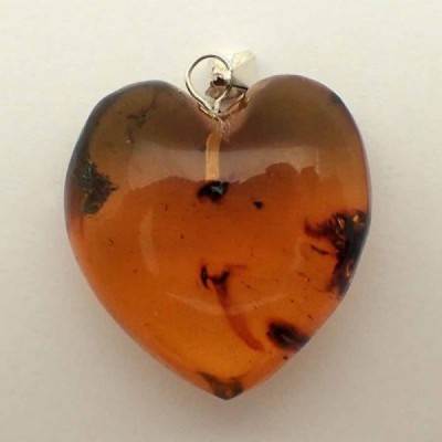Colgante en ámbar, Corazón, Colgante en ámbar, Corazón Colgante en ámbar, Corazón, Colgante en ámbar, Corazón