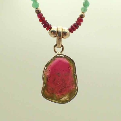 Esmerald and Ruby necklace JCL11 Esmerald and Ruby necklace JCL11